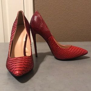 BY The Way. Red snakeskin heels NWOB